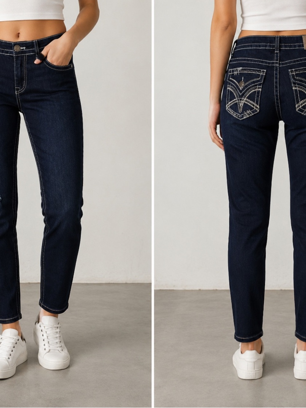 Straight-Leg Women’s Jeans in Dark Indigo